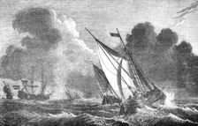 "The Entrance to the Texel - Stormy Weather", painted by William Vandevelde, from..., 1857. Creator: Unknown