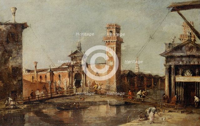 The Entrance to the Arsenal in Venice, after 1776. Artist: Guardi, Francesco (1712-1793)