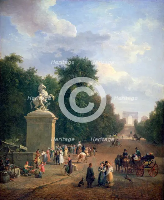 'The Entrance to the Champs-Élysées', c1804-1836. Artist: Eustache Francois Duval