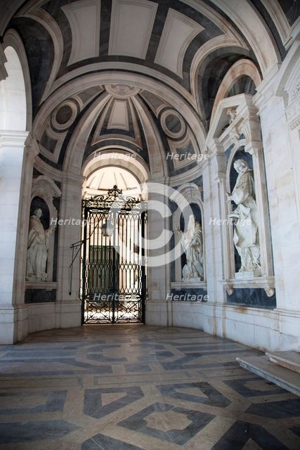 The entrance to the church in the Mafra National Palace (Palacio de Mafra), Mafra, Portugal, 2009. Artist: Samuel Magal