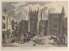 The Entrance to the Cloisters at Magdalen College, Oxford, October 31, 1811., October 31, 1811. Creator: Thomas Rowlandson