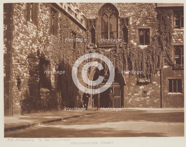 The entrance to the cloisters, Westminster Abbey. From the album: Photograph album - London, 1920s. Creator: Harry Moult.
