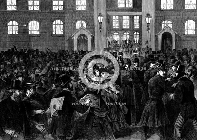 The entrance to the French National Assembly on November 5, 1873. Creator: Unknown.
