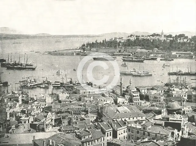 The entrance to the Golden Horn, Constantinople, Ottoman Empire, 1895.  Creator: W & S Ltd.