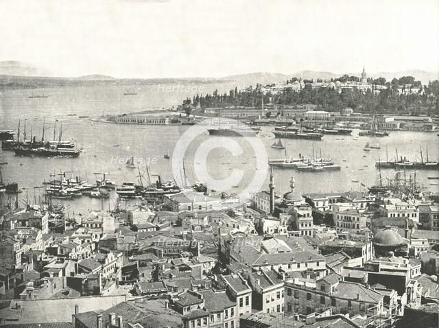 The entrance to the Golden Horn, Constantinople, Ottoman Empire, 1895.  Creator: W & S Ltd.