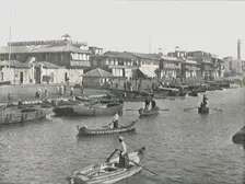 The entrance to the Suez Canal at Port Said, Egypt, 1895. Creator: Unknown