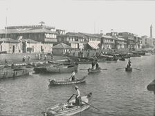 The entrance to the Suez Canal at Port Said, Egypt, 1895. Creator: Unknown