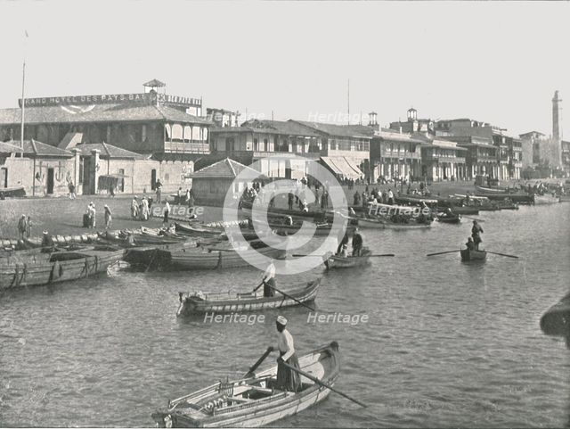 The entrance to the Suez Canal at Port Said, Egypt, 1895.  Creator: Unknown.
