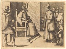 The Envoy of Tuscany thanking the Queen, 1612. Creator: Jacques Callot