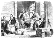 The Envoys of the Japanese Prince of Nagato paying the indemnity for the Affair of Simonosaki, 1865. Creator: Unknown