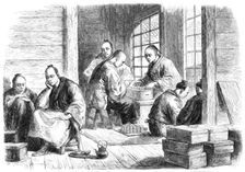 The Envoys of the Japanese Prince of Nagato paying the indemnity for the Affair of Simonosaki, 1865. Creator: Unknown