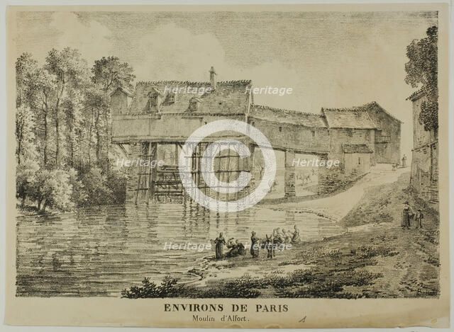 The Environs of Paris: Alfort Mill, 1817. Creator: Louis Pierre Baltard.