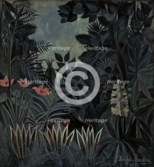  'The equatorial jungle', 1909, by Henri Rousseau.
