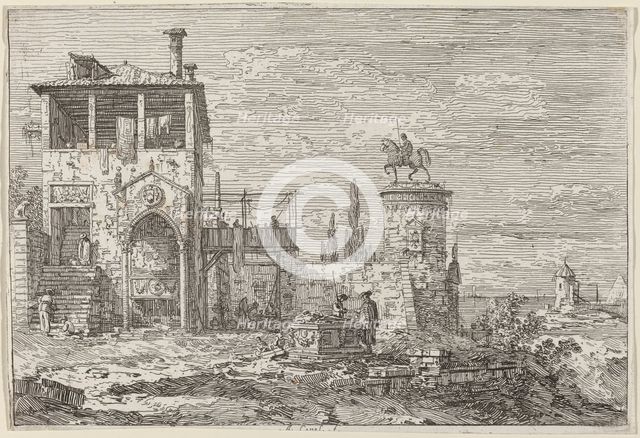 The Equestrian Monument, c. 1735/1746. Creator: Canaletto.