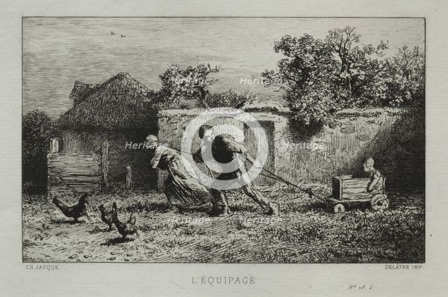 The Equipage. Creator: Charles-Émile Jacque (French, 1813-1894).