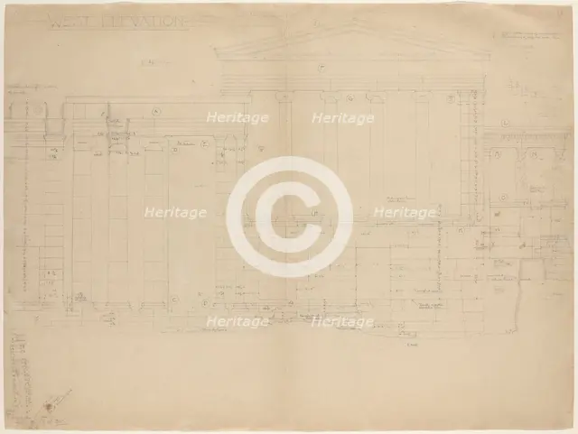 The Erectheum, West Elevation [left half], c. 1898. Creator: John Russell Pope.