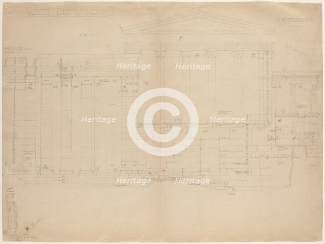 The Erectheum, West Elevation [left half], c. 1898. Creator: John Russell Pope.