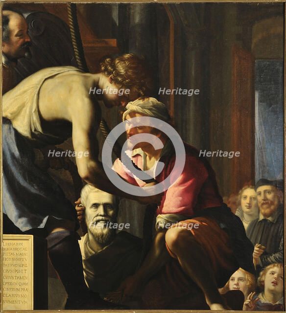 The erection of the tomb of Michelangelo Buonarroti in the church of Santa Croce, Florence,1618-1620 Creator: Titi (Tito), Tiberio (1578-1637).