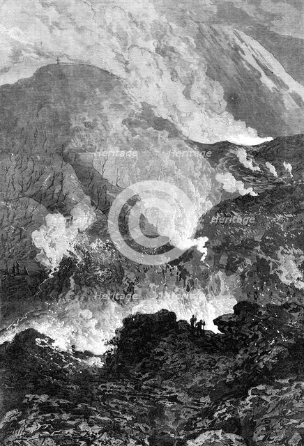 The eruption of Mount Vesuvius: flood of lava and red-hot ashes, 1868. Creator: Mason Jackson.