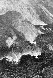 The eruption of Mount Vesuvius: flood of lava and red-hot ashes, 1868. Creator: Mason Jackson