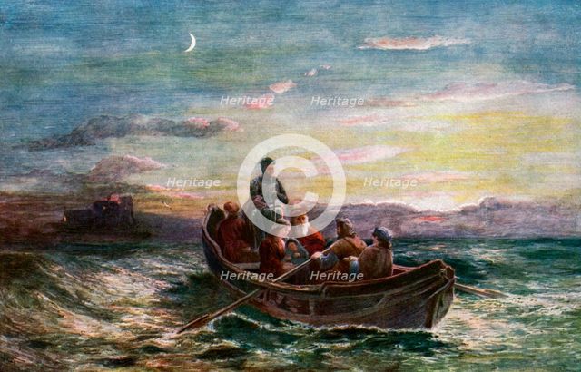 The Escape of Mary Queen of Scots from Loch Leven Castle', 19th century, (c1920). Artist: Unknown