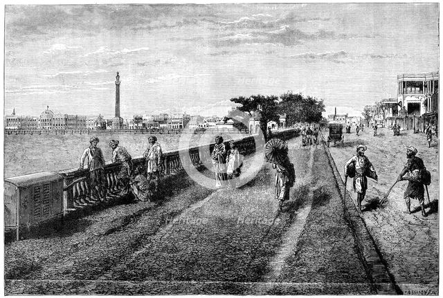 The Esplanade and Government House, Calcutta, India, 19th century. Artist: Unknown