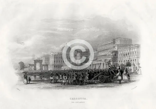 'The Esplanade, Calcutta', India, 1860. Artist: E Radclyffe