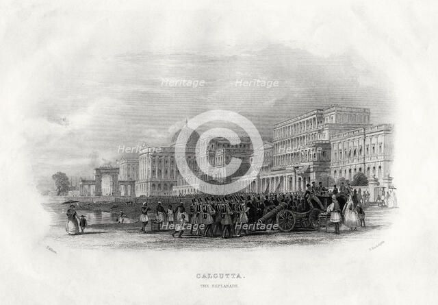 'The Esplanade, Calcutta', India, 1860. Artist: E Radclyffe