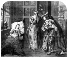 "The Fugitive Royalists", by Miss Solomon, in the Exhibition of the Royal Academy, 1862. Creator: W Thomas