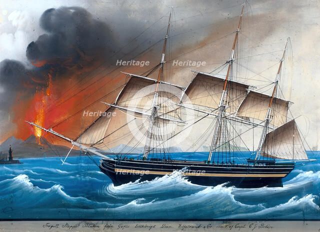 The full-rigger Blixten, 1837-1838. Creator: Unknown.