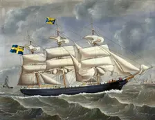 The full-rigger Pacific, (c1860s). Creator: Carolus Ludovicus Weyts