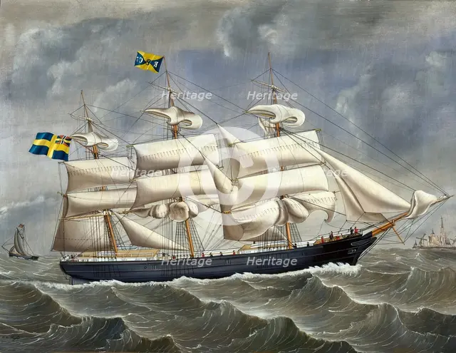 The full-rigger Pacific, (c1860s). Creator: Carolus Ludovicus Weyts.