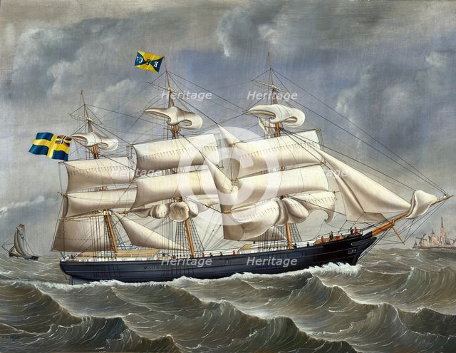 The full-rigger Pacific, (c1860s). Creator: Carolus Ludovicus Weyts.