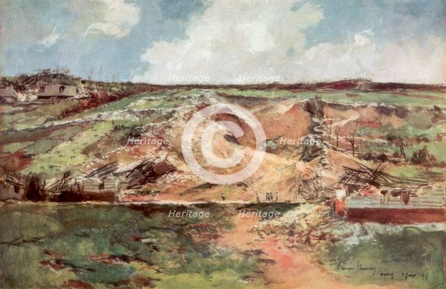 'The Funnel of Carency', Artois, France, June 1915, (1926).Artist: Francois Flameng