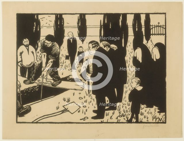 The Funeral, 1891. Creator: Félix Vallotton.