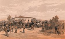The Funeral Cortege of Lord Raglan Leaving Head Quarters 1856. Artist: Thomas Picken