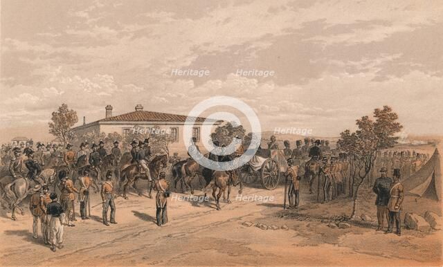 'The Funeral Cortege of Lord Raglan Leaving Head Quarters', 1856. Artist: Thomas Picken.