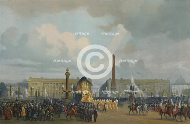'The Funeral Cortège of Napoleon in the Place De La Concorde, December 15, 1840', (1896). Artist: Unknown.