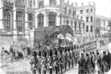 The Funeral of His Late Royal Highness the Prince Consort: the hearse at St. George's Chapel, 1862. Creator: Unknown