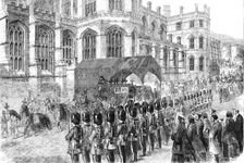 The Funeral of His Late Royal Highness the Prince Consort: the hearse at St. George's Chapel, 1862. Creator: Unknown