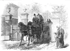 The Funeral of Lord Palmerston: the hearse leaving Brocket Hall, Hatfield, Herts., 1865. Creator: Unknown