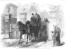 The Funeral of Lord Palmerston: the hearse leaving Brocket Hall, Hatfield, Herts., 1865. Creator: Unknown