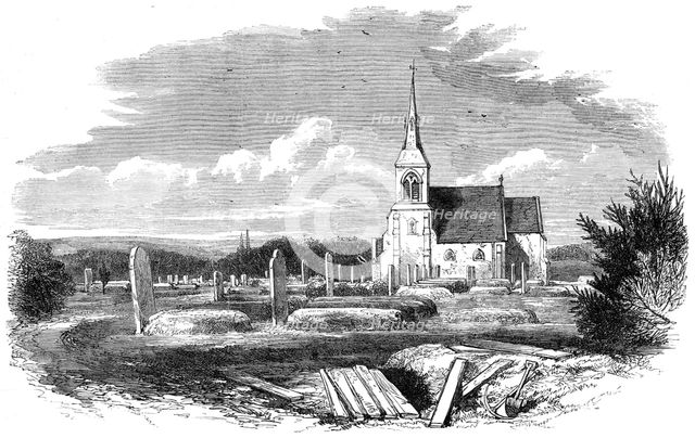 The Funeral of Lord Palmerston: the new cemetery at Romsey...interment of Lord Palmerston, 1865. Creator: Unknown.