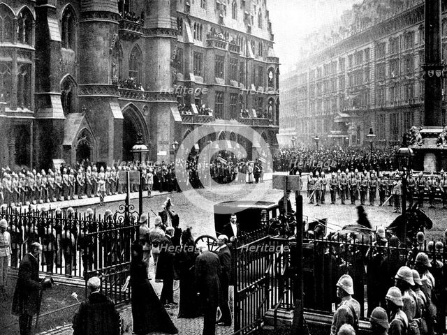 The Funeral of Mr. Gladstone: arrival of H.R.H. the Princess of Wales at Westminster Abbey, 1898. Creator: SB Bolas & Co.