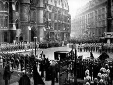 The Funeral of Mr. Gladstone: arrival of H.R.H. the Princess of Wales at Westminster Abbey, 1898. Creator: SB Bolas & Co
