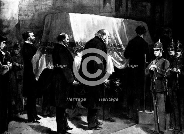 The Funeral of Mr. Gladstone: bearing the body into the Abbey, 1898. Creator: Unknown.