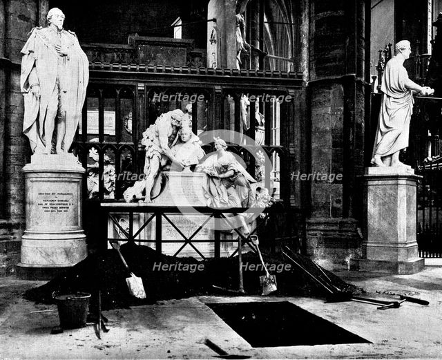 The Funeral of Mr. Gladstone: grave of Mr. Gladstone in the North Transept, Westminster Abbey, 1898. Creator: SB Bolas & Co.