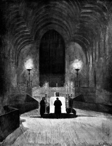 The Funeral of Mr. Gladstone: the lying-in-state in Westminster Hall - a midnight vigil, 1898. Creator: Unknown