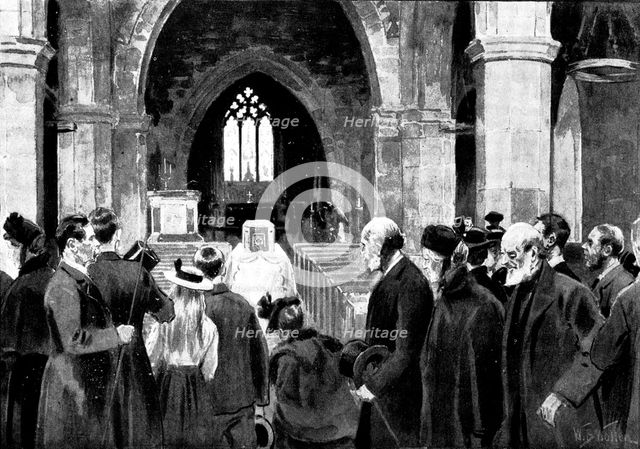 The Funeral of Mr. Gladstone: the lying-in-state in Hawarden Church, 1898. Creator: Unknown.