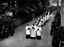 The Funeral of Mr. Gladstone: the procession leaving Hawarden Church, 1898. Creator: Unknown